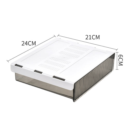 Crystal Clear Slide-Out Under-Desk Organizer Drawer – Hidden Desktop Storage Box