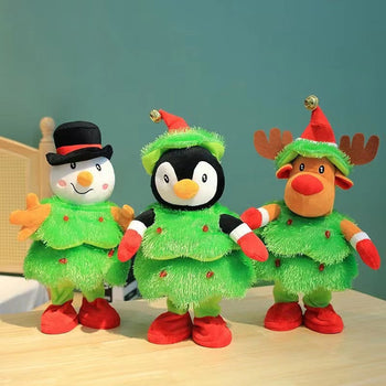 ✨ Animated Christmas Plush Toys – Dancing Reindeer, Penguin & Snowman  Electric Holiday Decorations & Kids Gift ❤️