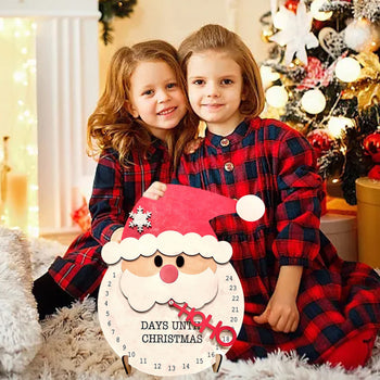 Santa Christmas Countdown Calendar β Wooden Holiday Decoration That Builds the Magic β¨