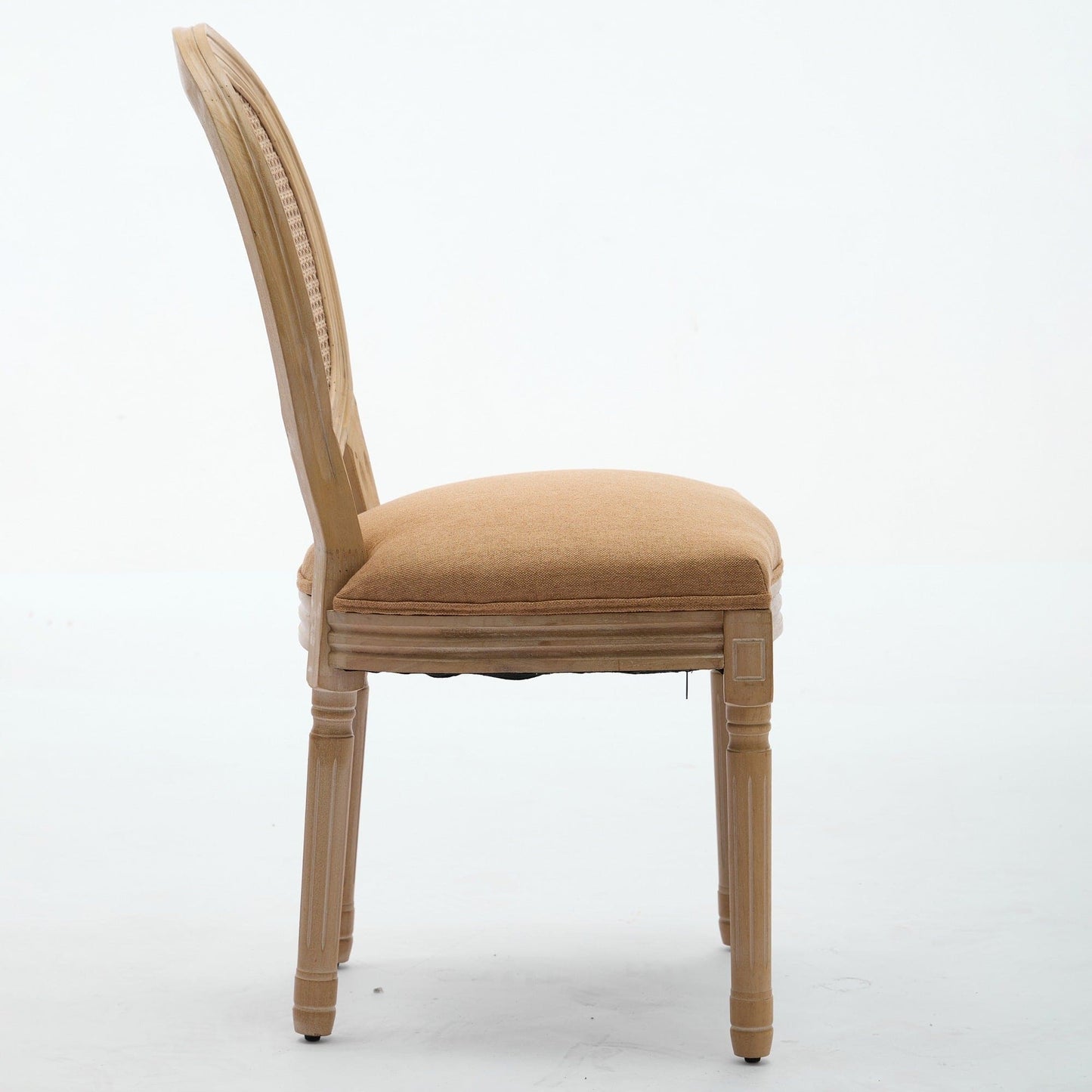 Charm Rattan Dining Chair (Tan Edition) — Set of 2 | Handcrafted French Elegance with Linen Comfort & Solid Wood Finish ✨🪵
