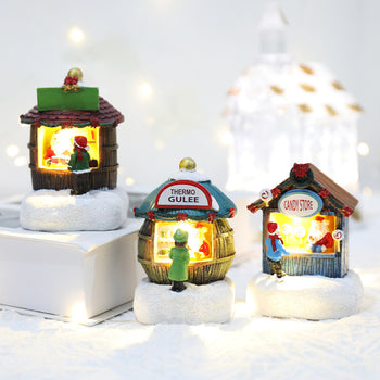 Mini Christmas Village Light Houses – Resin Holiday Home Décor Gifts ✨