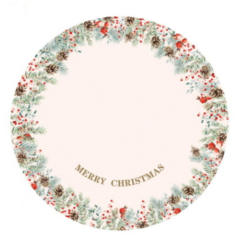 Red “Merry Christmas” Cartoon Tree Skirt – 90cm Soft Flannel Base Mat with Santa, Reindeer & Bear Design Festive Holiday Decor for Families