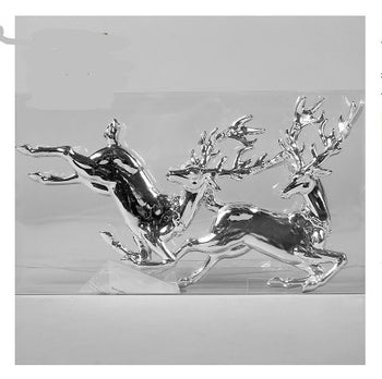 Cute Reindeer & Gingerbread Christmas Ornament Set  Modern Metallic Baubles & Star Charms for Tree Decoration