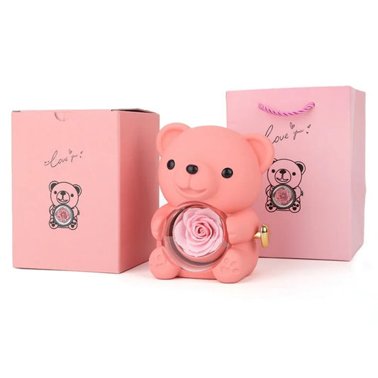 Rotating Bear Rose Jewelry Gift Box – A Hidden Surprise Made for Valentine’s Day (Ring)