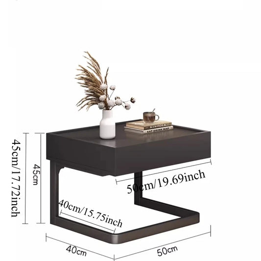 ✨ Minimalist Nordic Nightstand – Modern C-Shaped Bedside Table with Open Storage (45×50×40 cm)