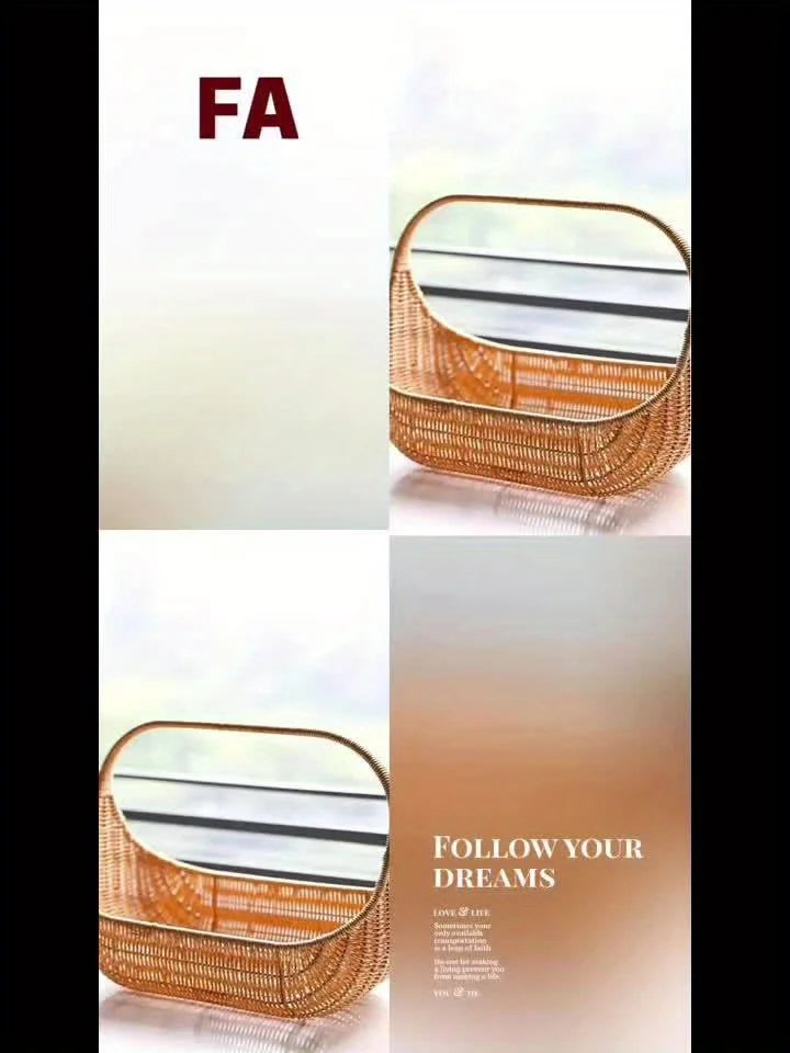 ๐ Handwoven Rattan Bread & Fruit Basket โ Rustic Farmhouse Style Tray for Kitchen, Dining & Table Decor ๐ฟโจ
