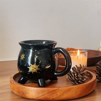 ✨ “Witchy Gothic Mug – Celestial Sun & Moon Coffee Cup (400ml)”