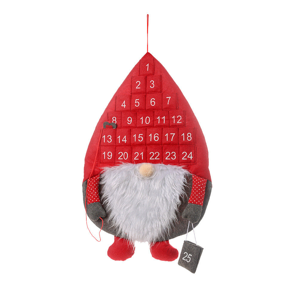 Christmas Countdown Advent Calendar β Cute Faceless Santa Claus Hanging Doll β€οΈ Holiday Wall & Door Decoration