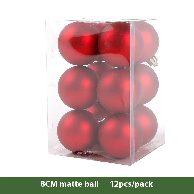 Luxury Red Electroplated Christmas Ball Set β Shiny, Matte & Glitter Mix Ornaments for Tree & Home DΓ©cor