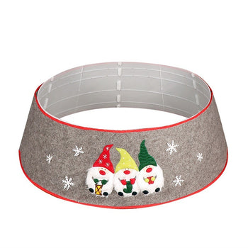 ✨ Gnome Christmas Tree Skirt – Cozy Felt Tree Base Mat with Snowflake & Holiday Gnome Design ❄️ Perfect Festive Décor