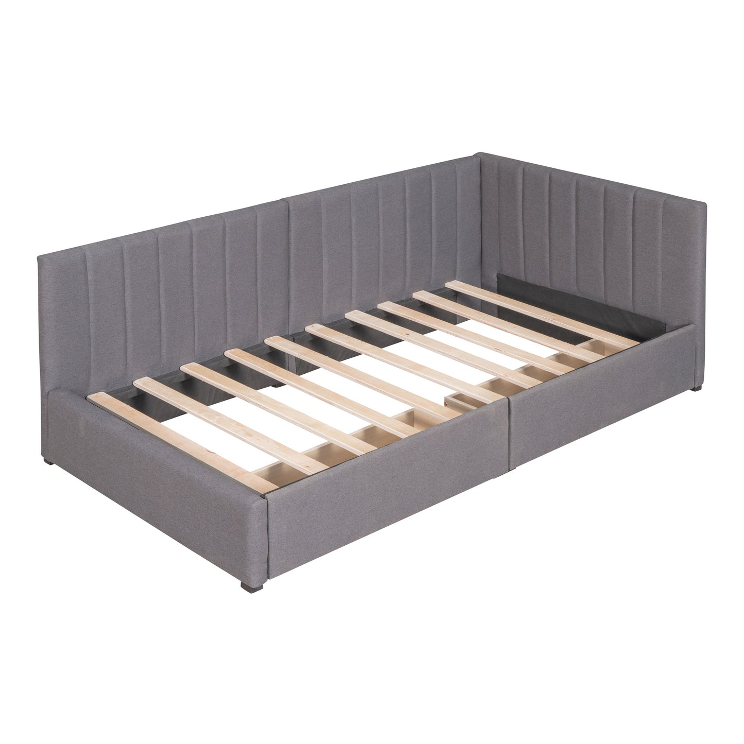 β¨ Upholstered Sofa Bed with 2 Storage Drawers | Convertible Modern Couch Bed in Elegant Grey οΈ