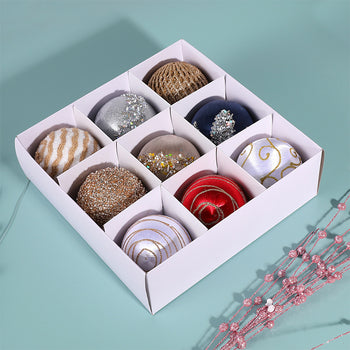 Luxury Silk Painted Christmas Ornament Set – 9-Piece Elegant Tree Decoration Collection ✨