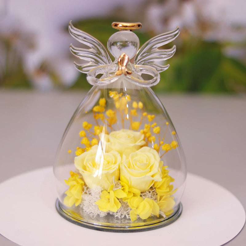 Angel Glass Eternal Rose Gift Dome
