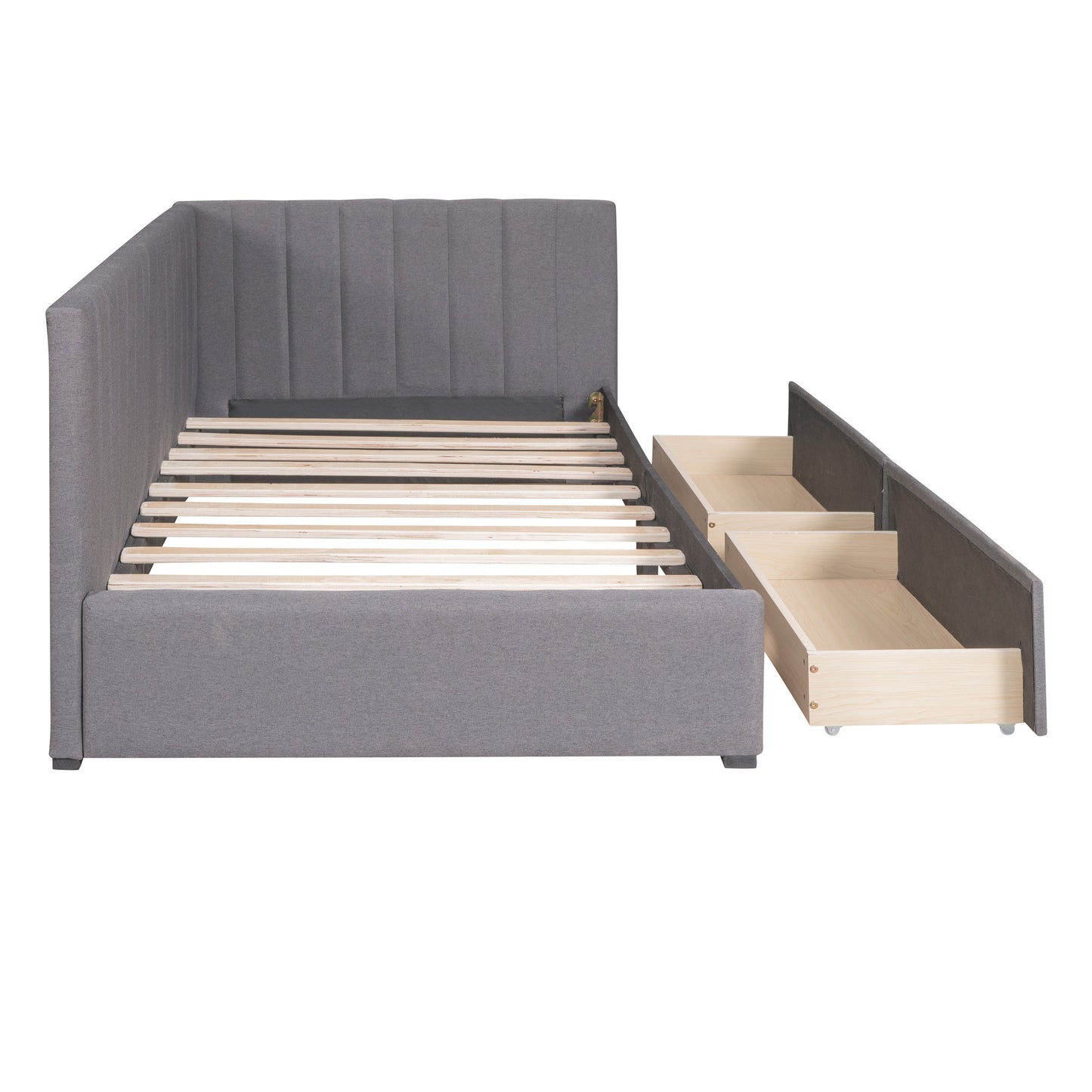 ✨ Upholstered Sofa Bed with 2 Storage Drawers | Convertible Modern Couch Bed in Elegant Grey ️