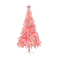 7FT Luxury Pink Christmas Tree  | Pre-Lit LED Lights  | Elegant Ornaments ✨ | Premium Holiday Decoration