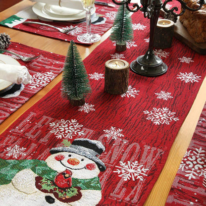Christmas Tablecloth Decorations – Festive Red Reindeer & Tree Design for Holiday Dining ✨