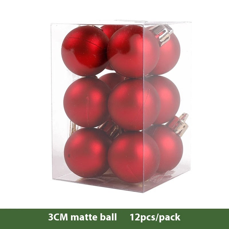 Luxury Red Electroplated Christmas Ball Set – Shiny, Matte & Glitter Mix Ornaments for Tree & Home Décor