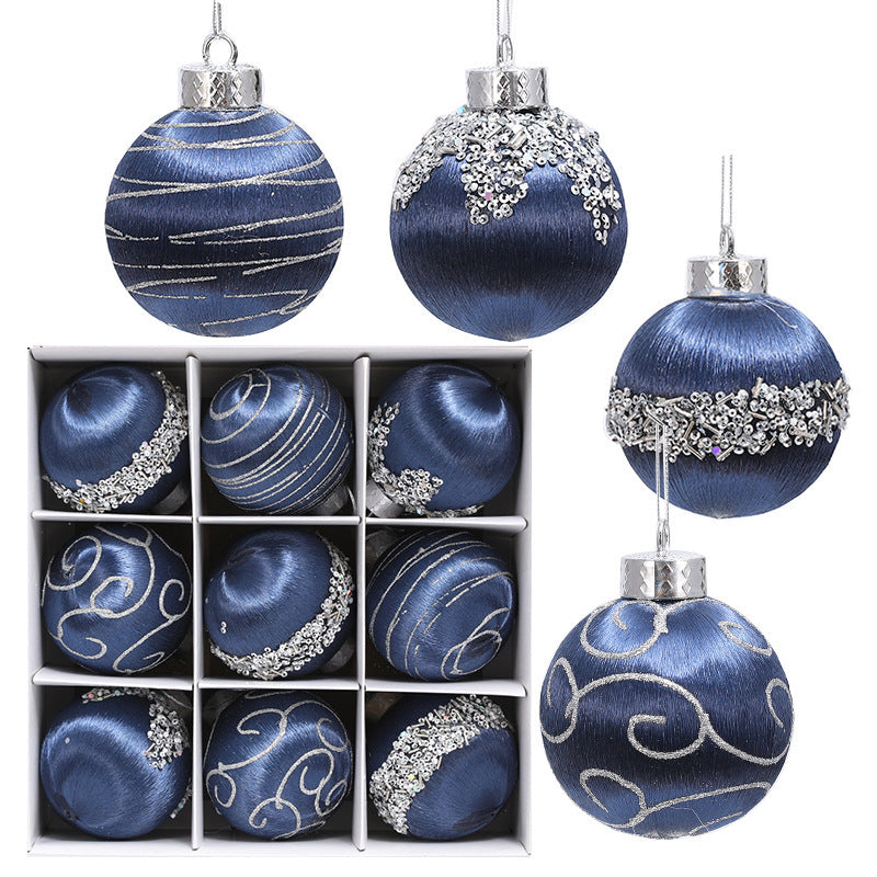 Luxury Silk Painted Christmas Ornament Set – 9-Piece Elegant Tree Decoration Collection ✨