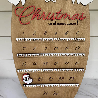 Santa Christmas Countdown Calendar – Wooden Holiday Decoration That Builds the Magic ✨
