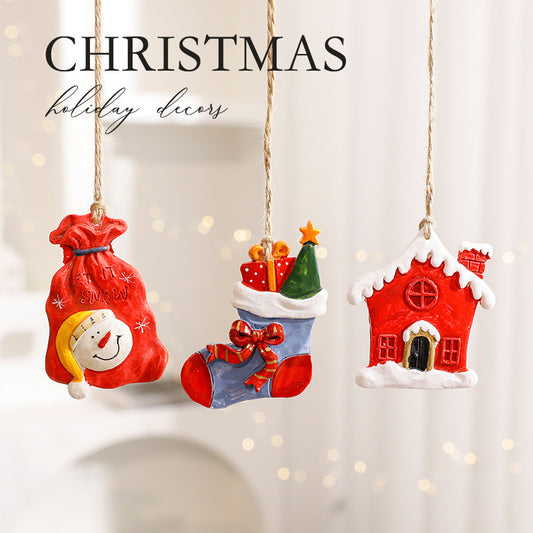 Cute Cartoon Elk & Santa Ornaments – Adorable Resin Christmas Decorations for Tree & Gifts ✨