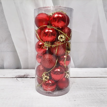 Luxury Shiny & Matte Christmas Balls Set – Classic Red Ornaments for a Timeless Holiday Tree ❤️✨