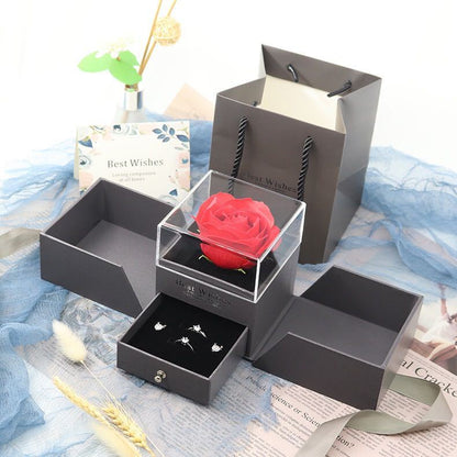 🌹 Eternal Rose Surprise Gift Box – Hidden Jewelry Drawer Valentine’s Day Gift 💝