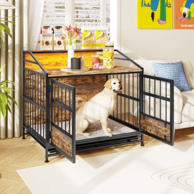Luxury Wooden Dog Crate with Storage – Modern Furniture-Style Kennel for Large & Medium Dogs ✨