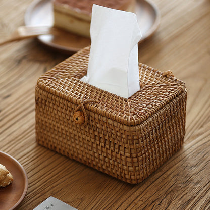 🍂 Rustic Charm Rattan Tissue Box — Handwoven Boho Accent for Cozy & Minimal Spaces ☕✨