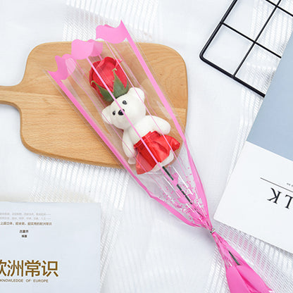 🧸 Teddy Rose Soap Flower – A Sweet Little Valentine Surprise 🌹❤️