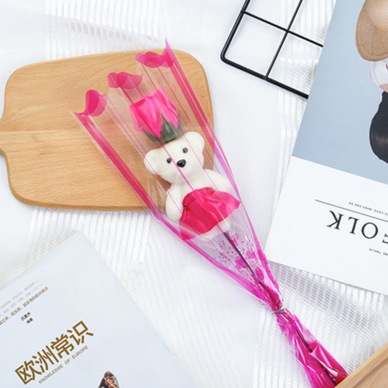 🧸 Teddy Rose Soap Flower – A Sweet Little Valentine Surprise 🌹❤️