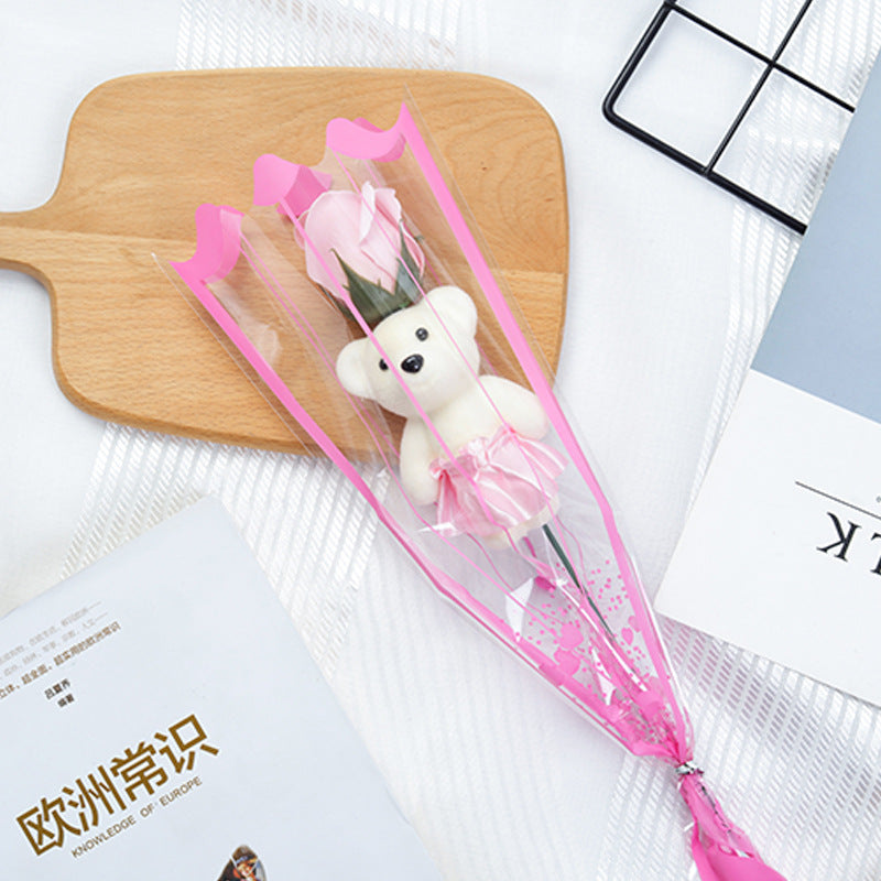🧸 Teddy Rose Soap Flower – A Sweet Little Valentine Surprise 🌹❤️