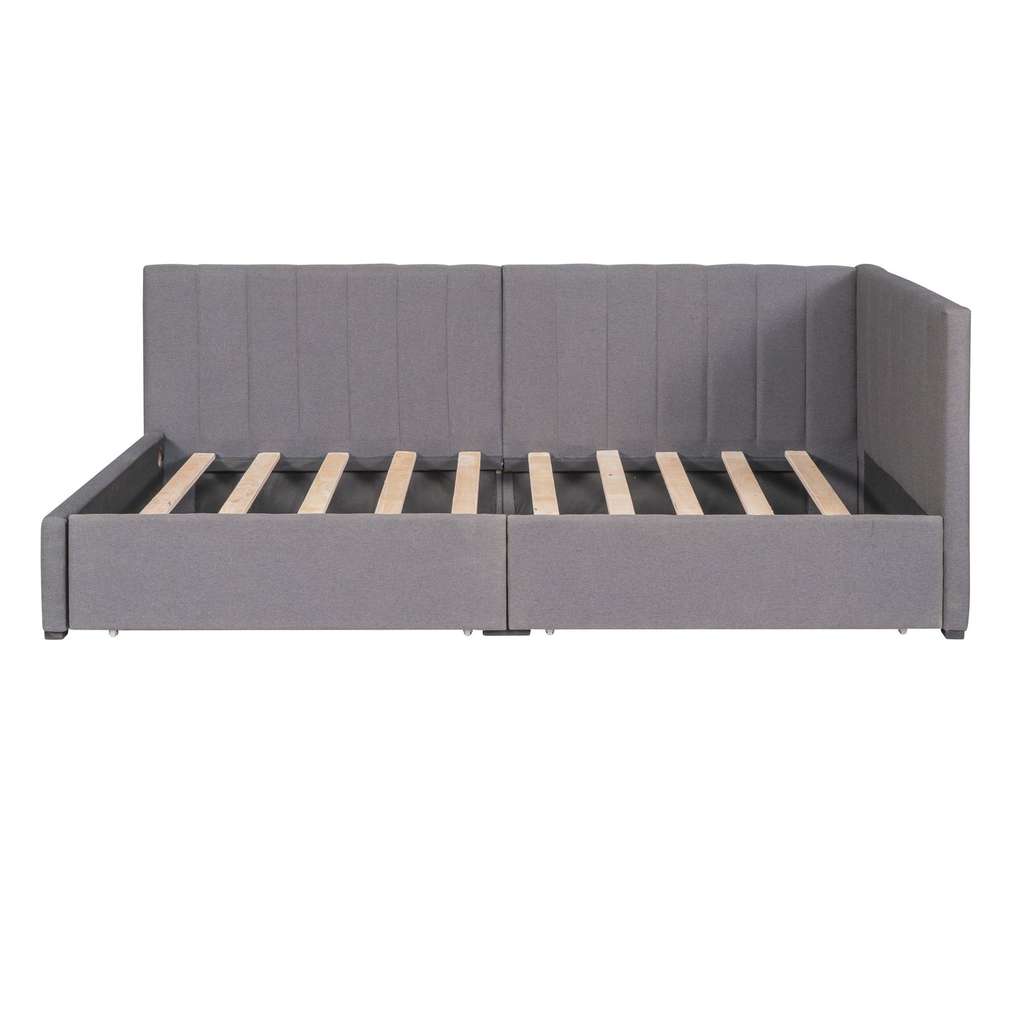 ✨ Upholstered Sofa Bed with 2 Storage Drawers | Convertible Modern Couch Bed in Elegant Grey ️