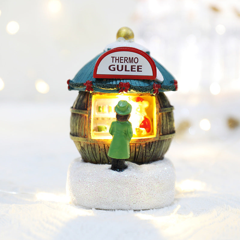 Mini Christmas Village Light Houses – Resin Holiday Home Décor Gifts ✨