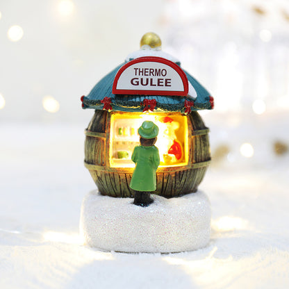Mini Christmas Village Light Houses – Resin Holiday Home Décor Gifts ✨