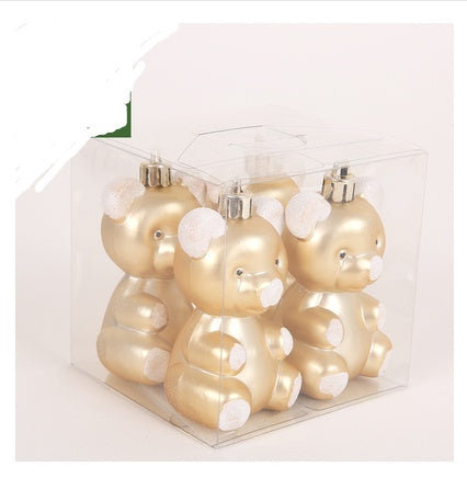 Cute Reindeer & Gingerbread Christmas Ornament Set  Modern Metallic Baubles & Star Charms for Tree Decoration