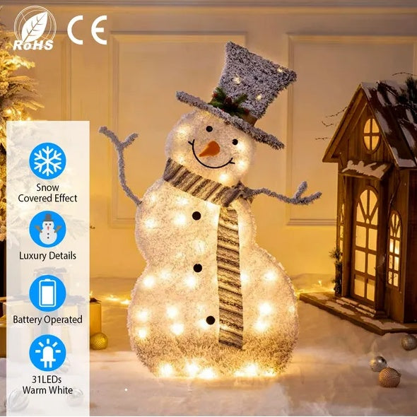 LED Light-Up Snowman – Magical Christmas Glow for Indoor & Outdoor Décor ☃️✨
