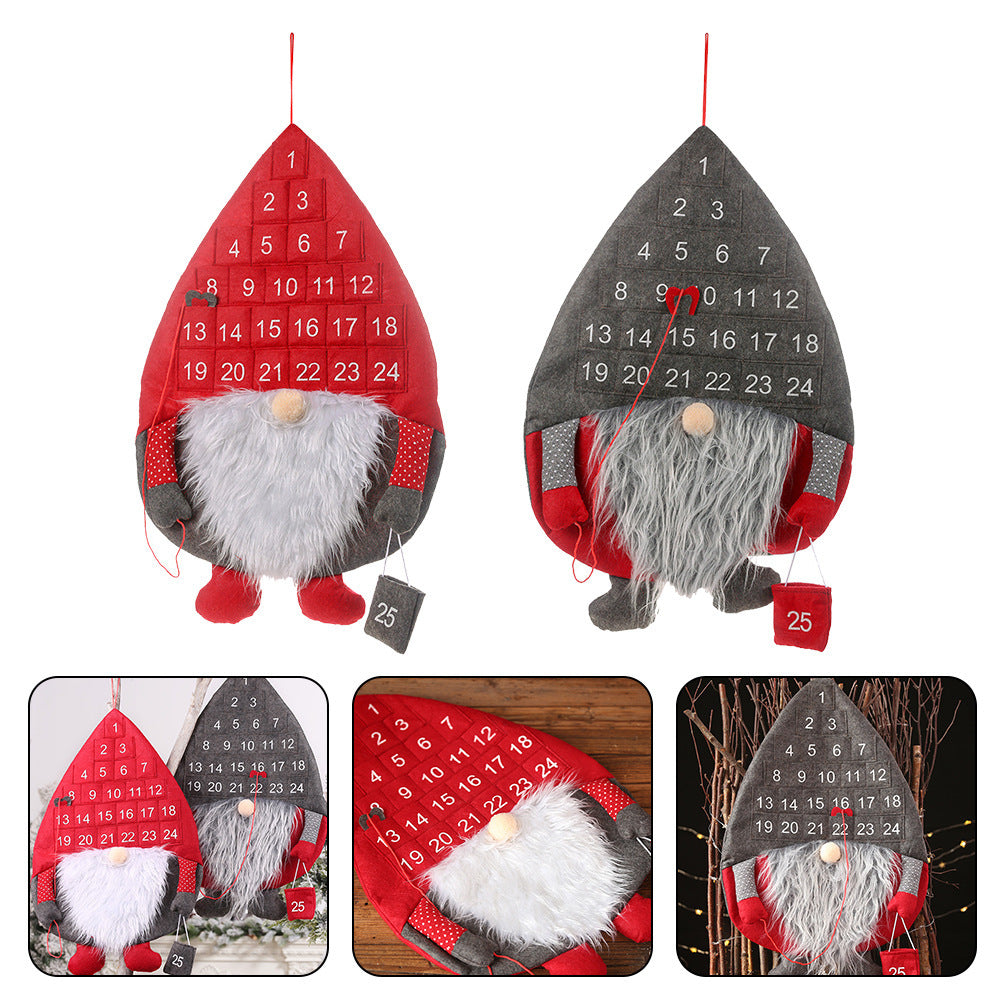 Christmas Countdown Advent Calendar – Cute Faceless Santa Claus Hanging Doll ❤️ Holiday Wall & Door Decoration