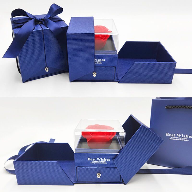 🌹 Eternal Rose Surprise Gift Box – Hidden Jewelry Drawer Valentine’s Day Gift 💝