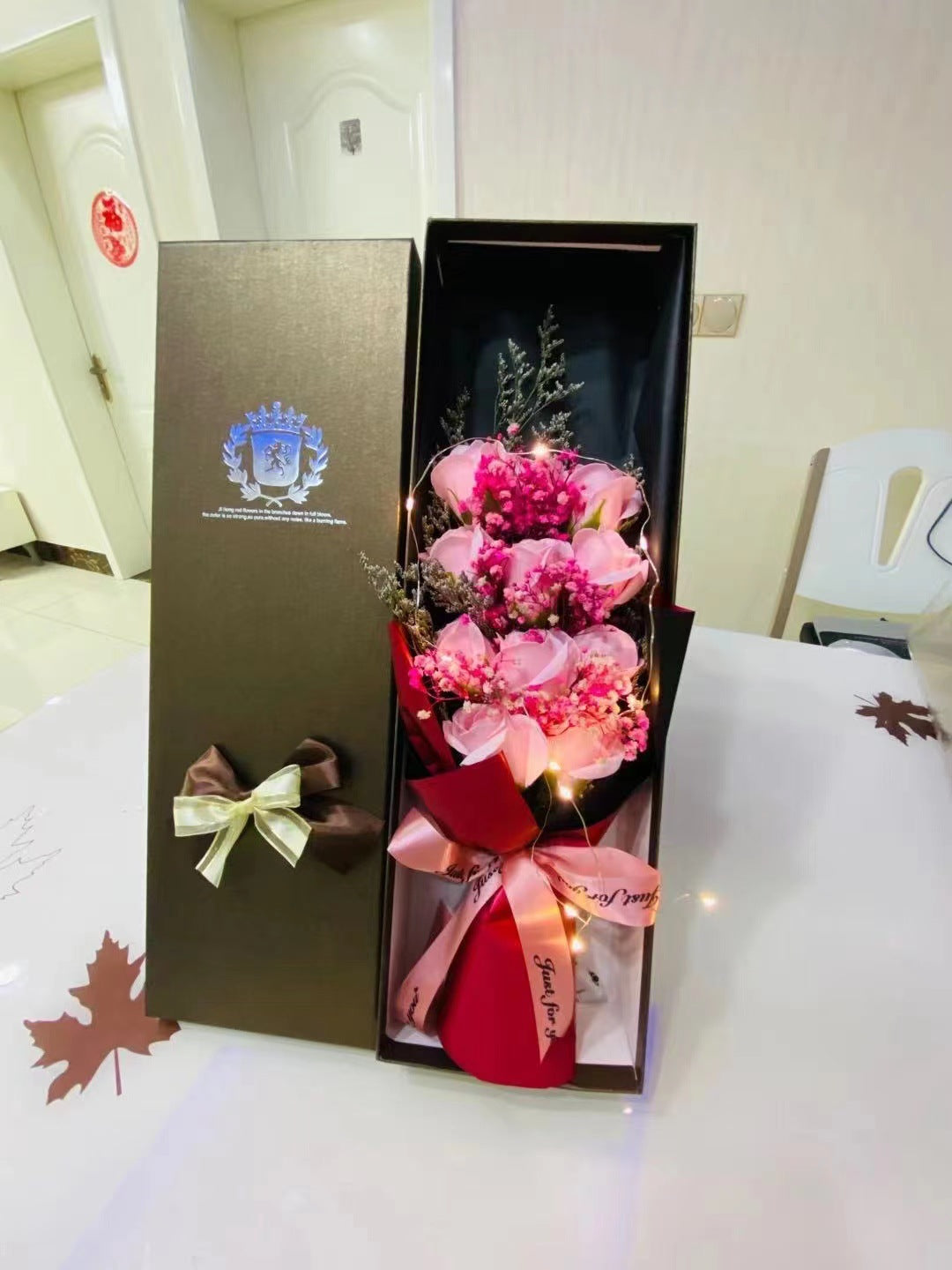 ✨ Long Rose Gift Box with LED Lights – A Luxury Valentine Surprise 🌹💡
