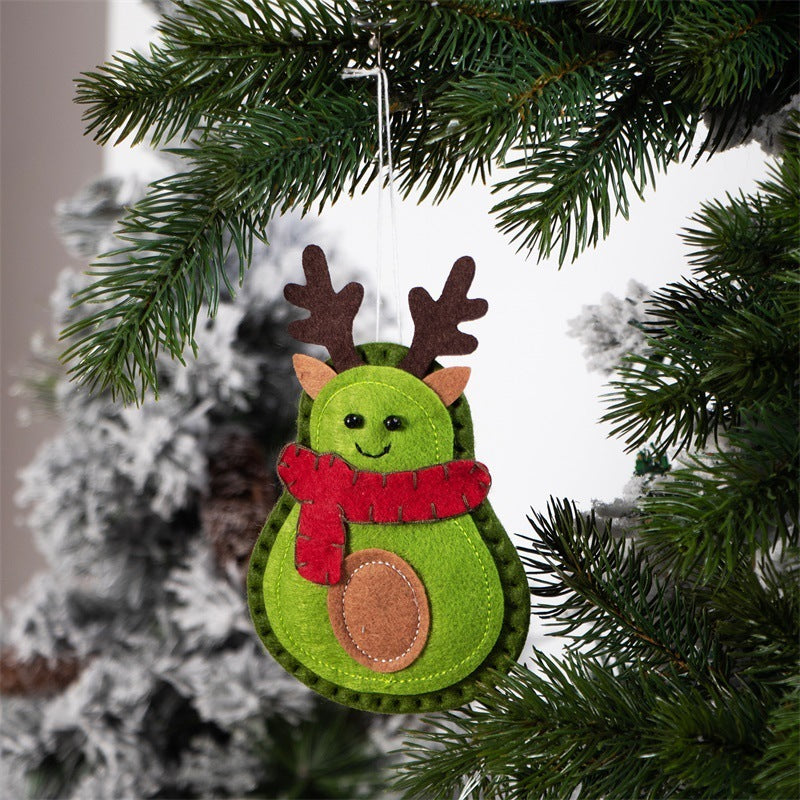 ✨ Cute Avocado Felt Christmas Tree Ornaments – Fun Holiday Hanging Décor Set  Perfect for Kids, Families & Food Lovers