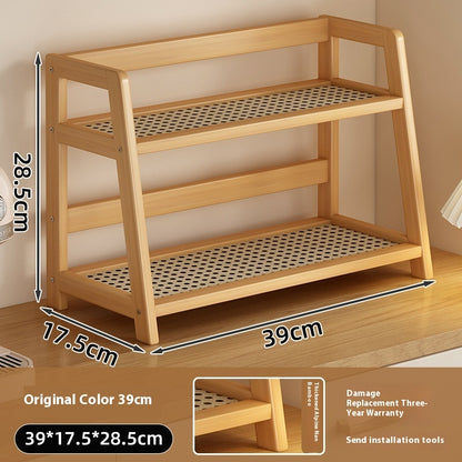 Aesthetic Harmony Rattan Shelf — Minimal, Modern & Naturally Beautiful Dual-Layer Organizer ☕