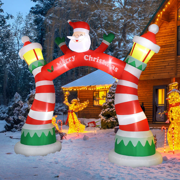 ✨ 8.9FT Giant Inflatable Christmas Arch with 7 LED Lights – Merry Entrance Decoration for Home, Yard & Parties