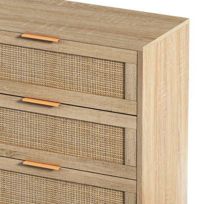 ✨ Rattan Drawer Storage Cabinet | Modern Boho Organizer for Bedroom & Living Room
