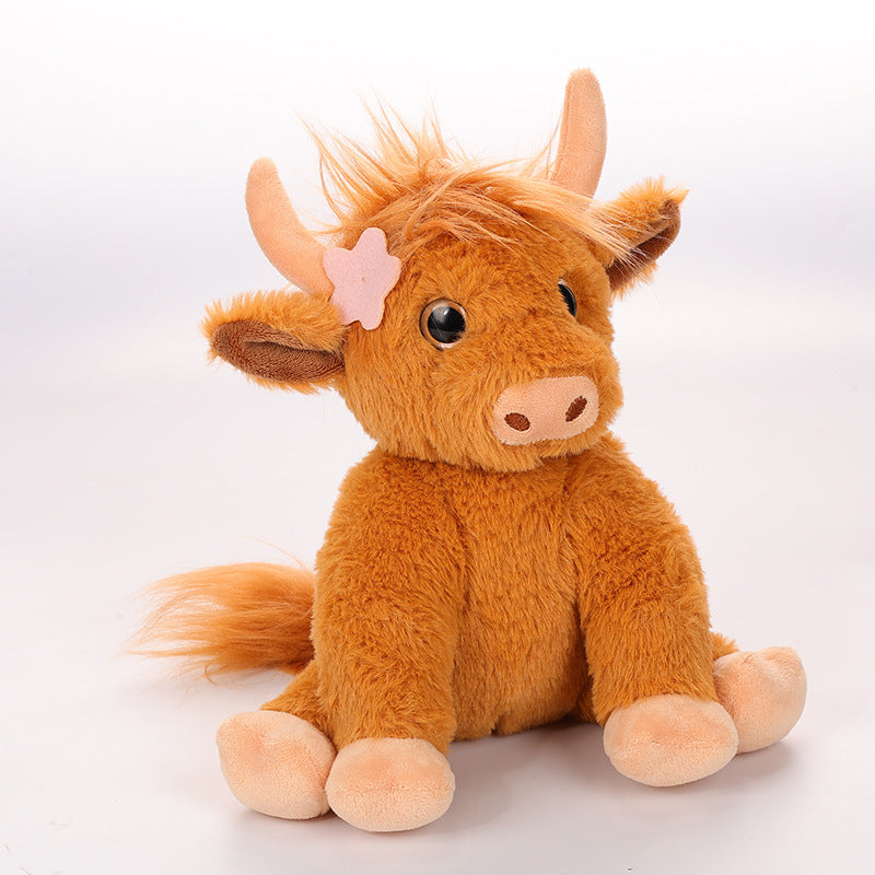 Adorable Scottish Highland Cow Plush ✨ | Soft & Fluffy Yak Stuffed Animal Doll — Perfect Christmas Gift for Kids, Couples & Farm Lovers