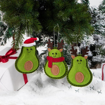✨ Cute Avocado Felt Christmas Tree Ornaments – Fun Holiday Hanging Décor Set  Perfect for Kids, Families & Food Lovers