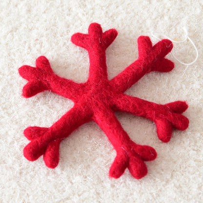 ✨ Felt Snowflake Christmas Ornaments – Soft Handmade Hanging Tree Decorations ❄️ Cozy Winter Holiday Décor Set