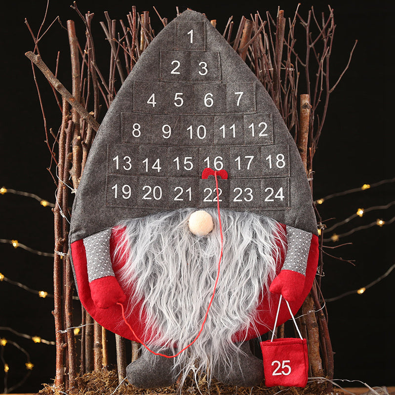 Christmas Countdown Advent Calendar – Cute Faceless Santa Claus Hanging Doll ❤️ Holiday Wall & Door Decoration
