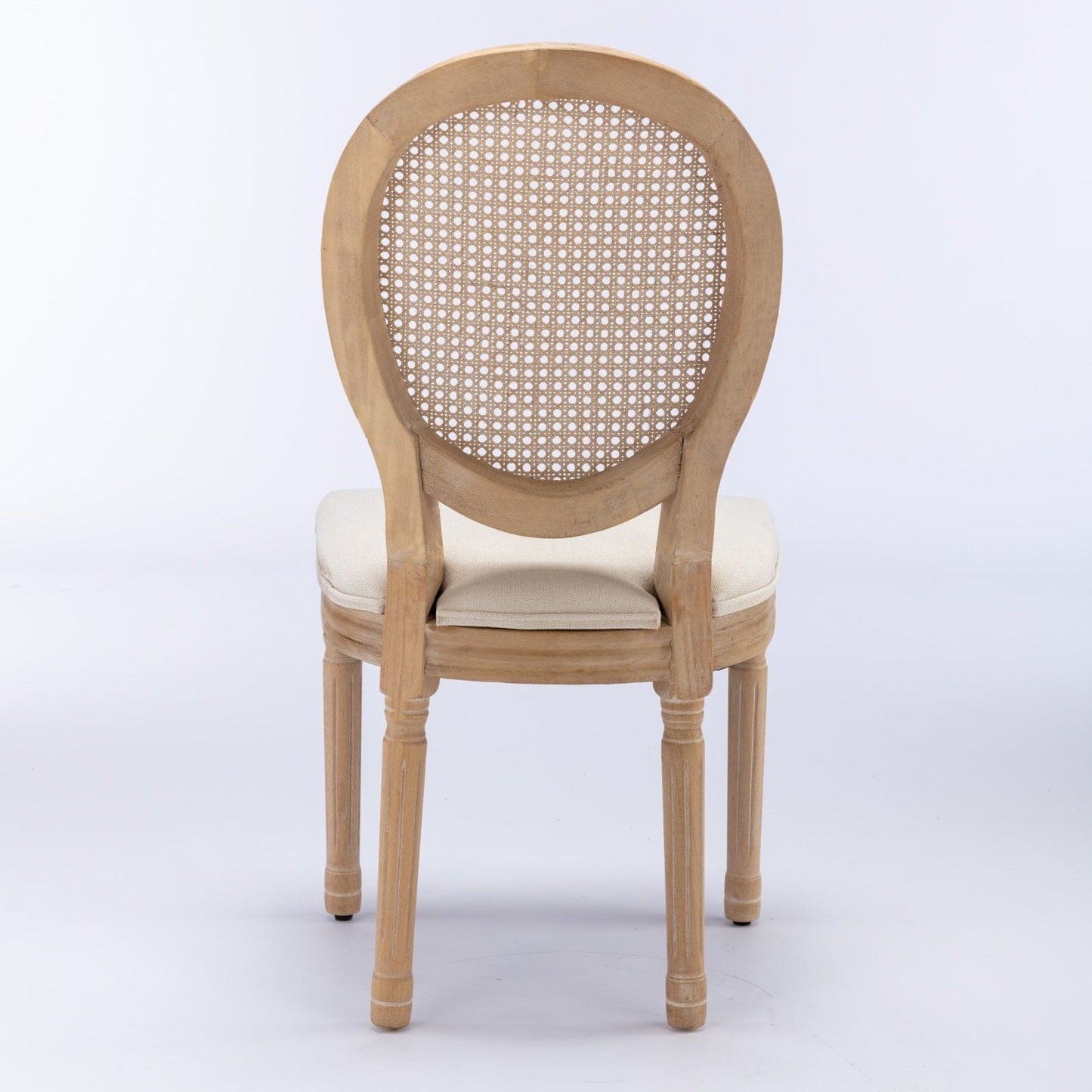 Charm Rattan Dining Chair (Set of 2) — French Vintage Elegance with Linen Comfort & Solid Wood Craftsmanship ✨🍽️