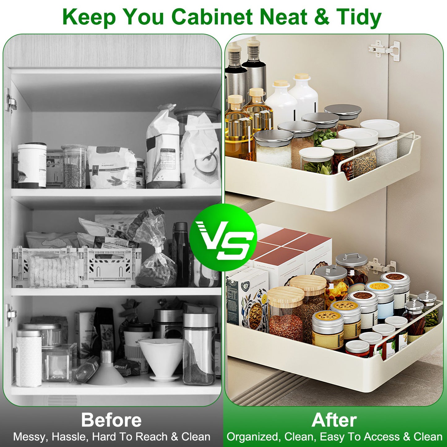 TidyTroves™ Pull-Out Cabinet Organizer (2-Pack)
