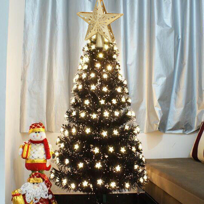 ✨ 3D Glitter LED Star Tree Topper Projector – Lighted Silver & Gold Christmas Decoration for Magical Holiday Glow